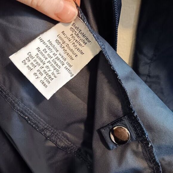 North End ECO Mens Windbreaker Jacket M Medium Navy Blue White Full Zip - Picture 3 of 5